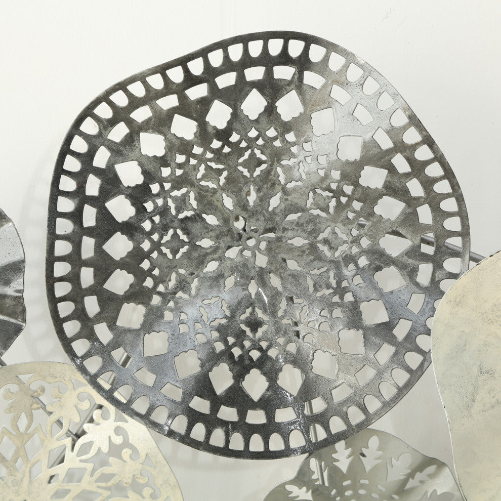Modern Grey Metal Attached Rounds Wall Decor