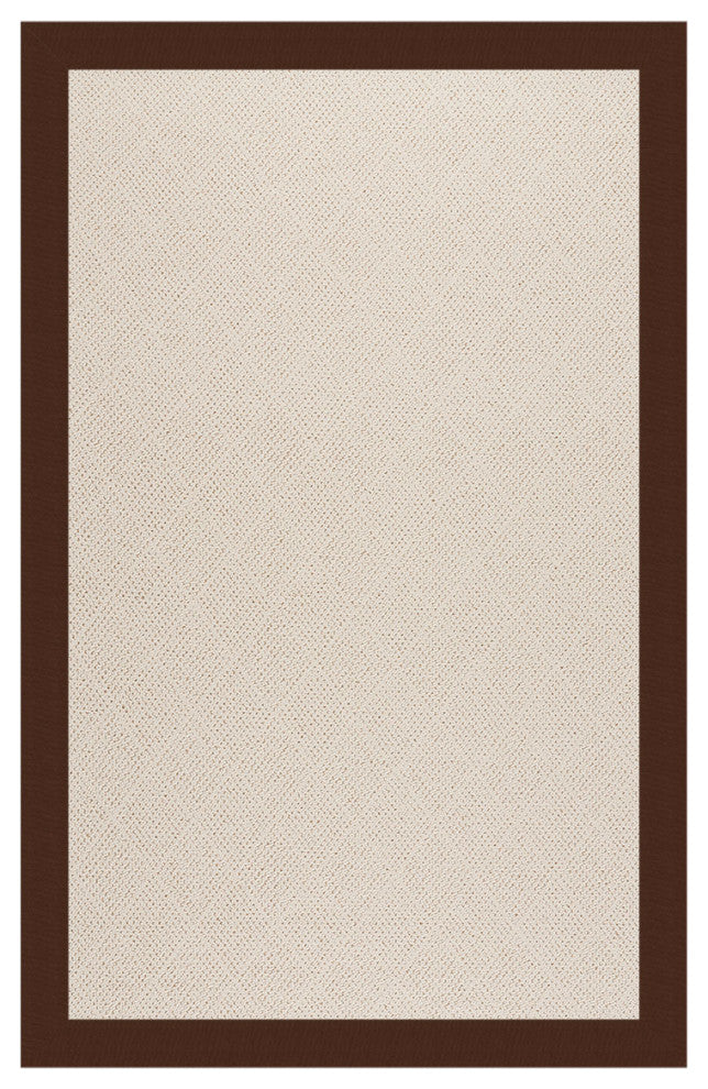 Zoe-White Wicker Machine Tufted Rectangle Rug, Brown, 5'x8'