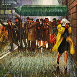 "Rainy Wait for a Cab" Painting Print on Canvas by John Falter