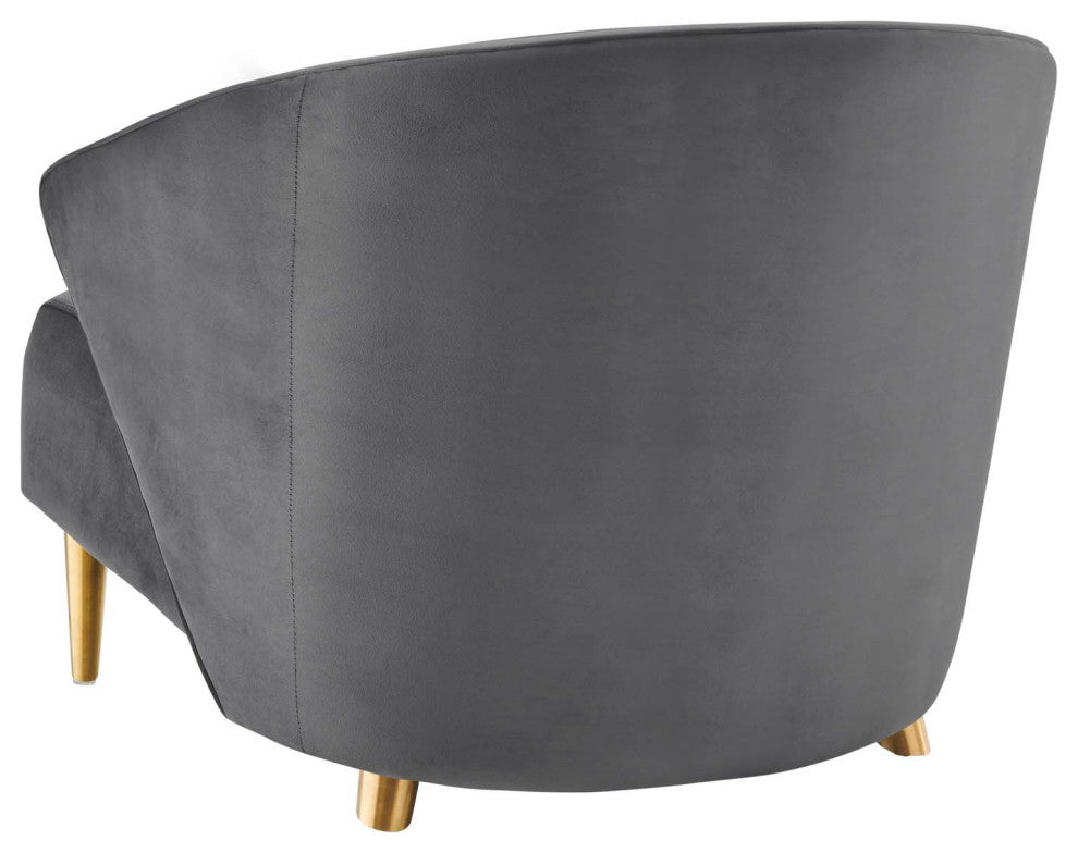 Armchair Accent Chair, Gray, Velvet, Modern, Mid Century Hotel Lounge Cafe