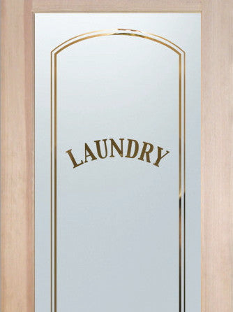 Laundry Door - Classic Arched Capitals - Primed - 32" x 96" - Knob on Right...