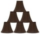 Silk Bell Chandelier Lamp Shade, 3x6x5", Chocolate, Set of 6