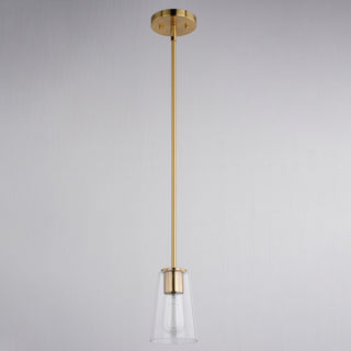 Beverly Gold Muted Brass Mini Pendant Ceiling Light Clear Glass, LED Compatible