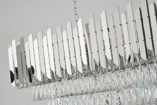 14-Light Chrome Stainless Steel Chandelier With Clear Crystal