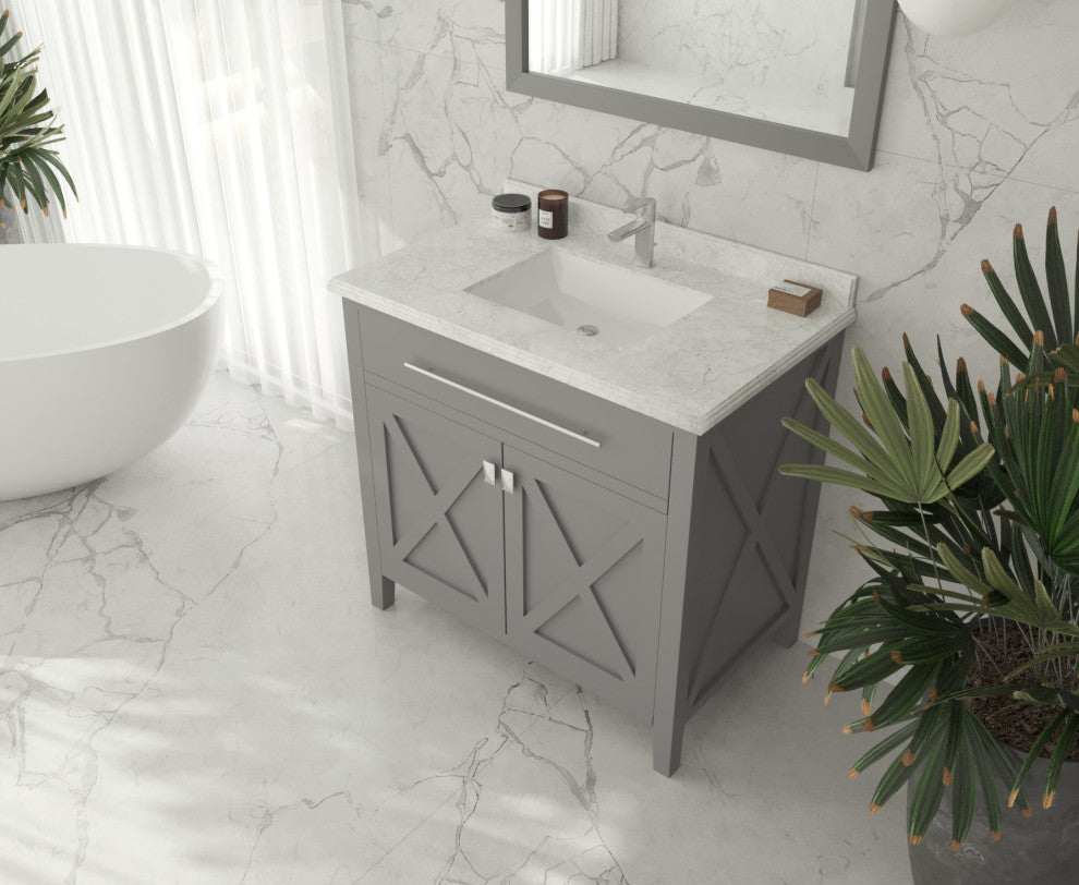 Wimbledon Vanity, Gray, 36"