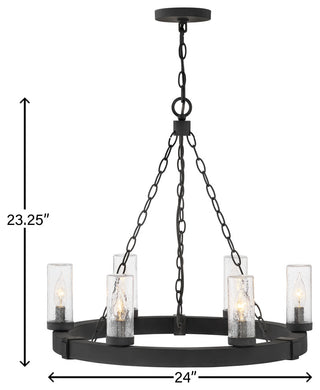 Hinkley Sawyer Medium Single Tier Chandelier 12V, Black