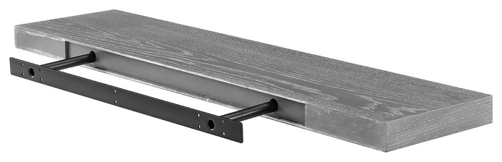 43" Dark Gray Whitewash Wooden Floating Shelf