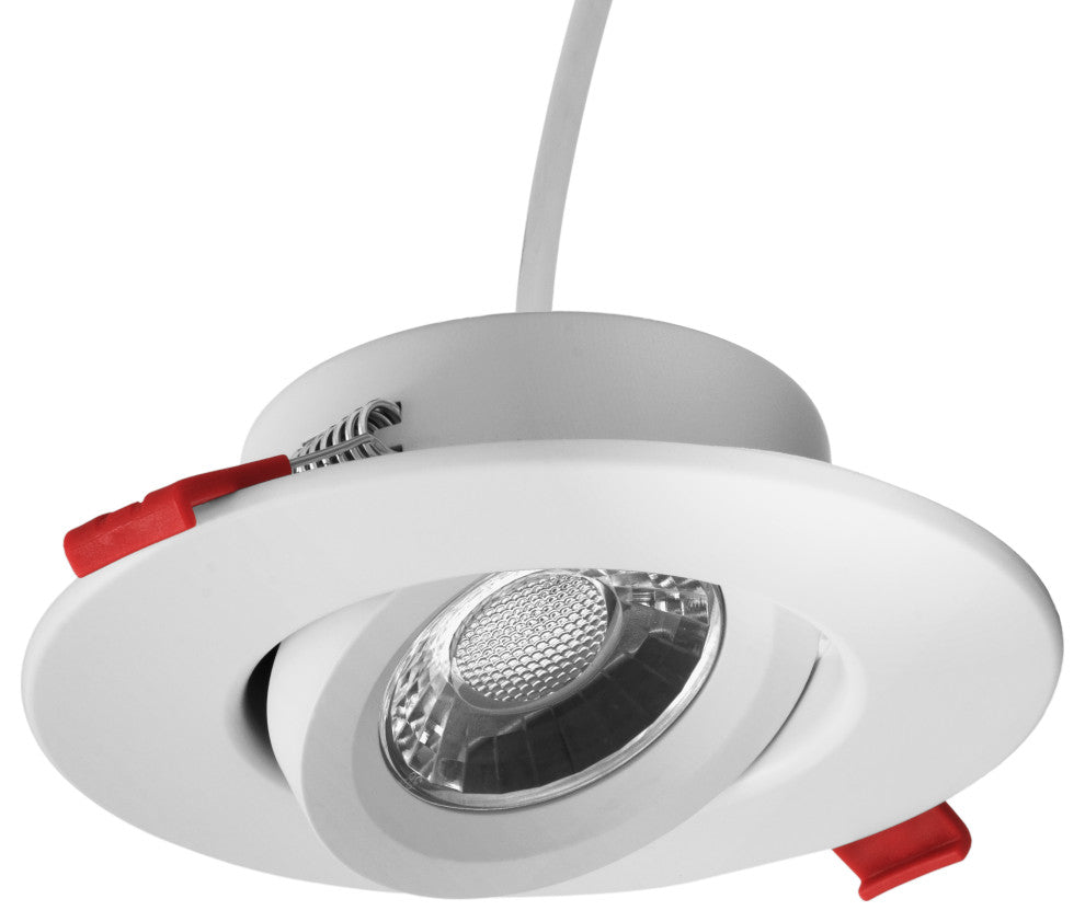 4-inch White Canless Adjustable Gimbal 3000K LED Recessed Downlight