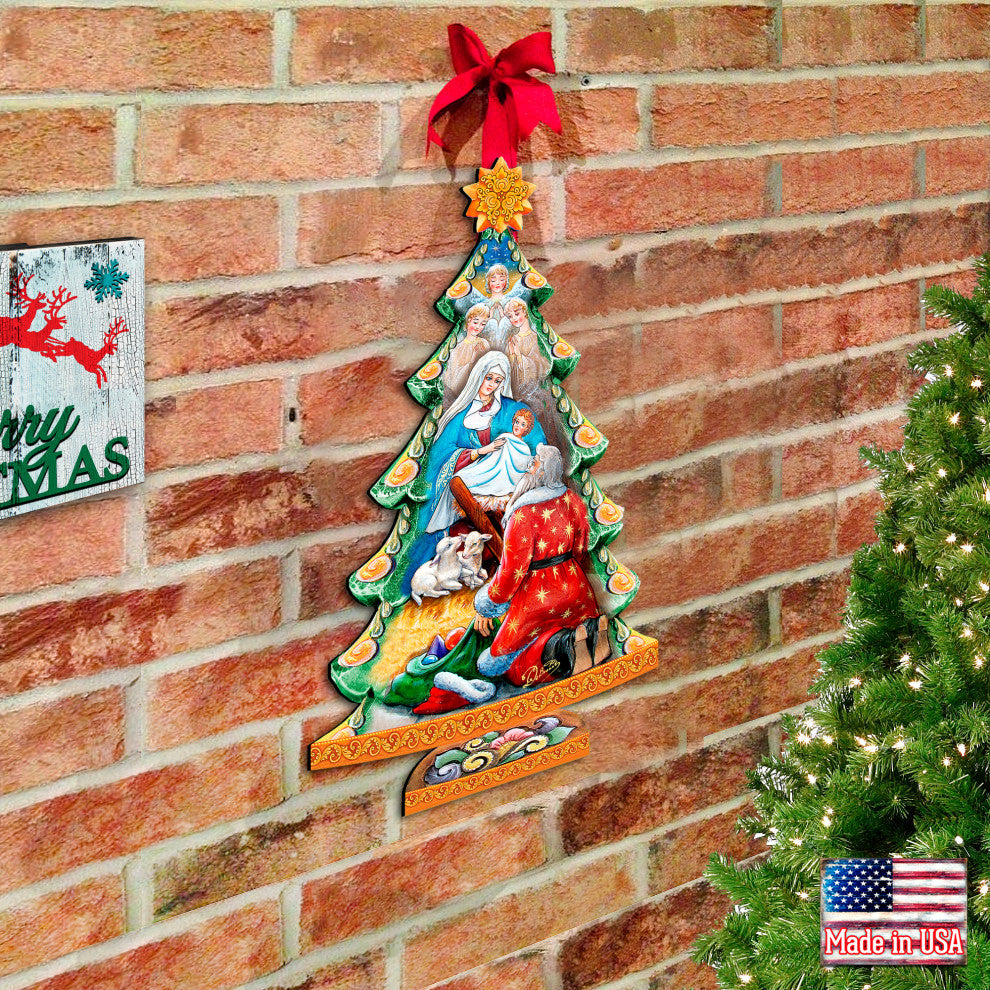 Adoration Nativity Tree Wooded