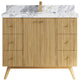 Pasadena 42" Single Sink Bath Vanity, Light Natural Teak 2" Calacatta Poanazzo