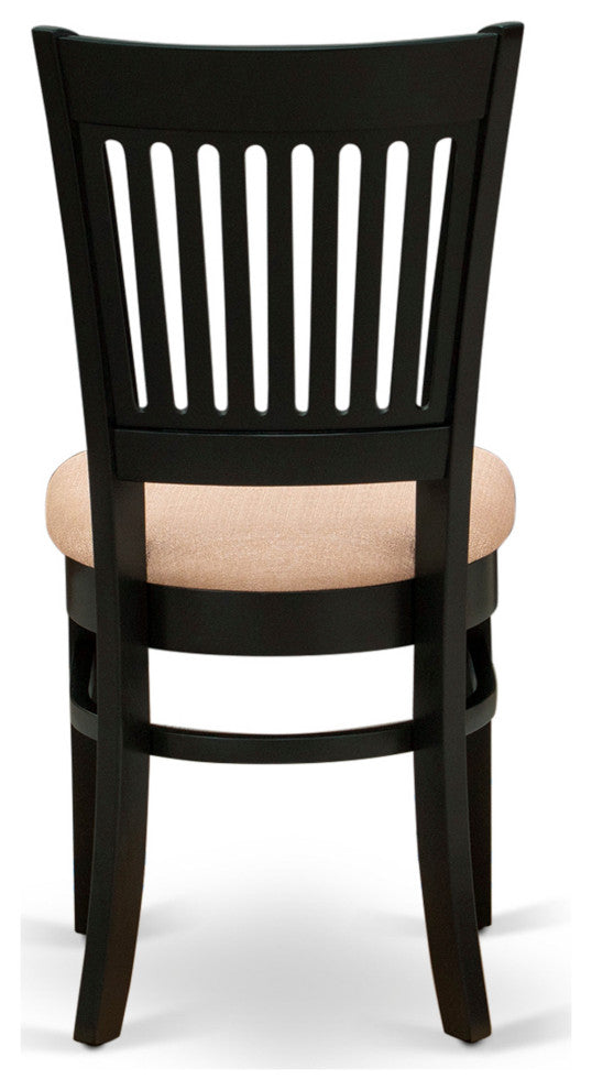 3Pc Dining Set 2 Dining Chair, Kitchen Table Seat, Slatted Chair Back Black
