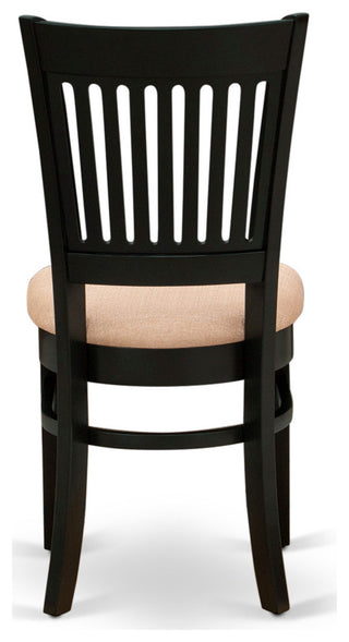 3Pc Dining Set 2 Dining Chair, Kitchen Table Seat, Slatted Chair Back Black
