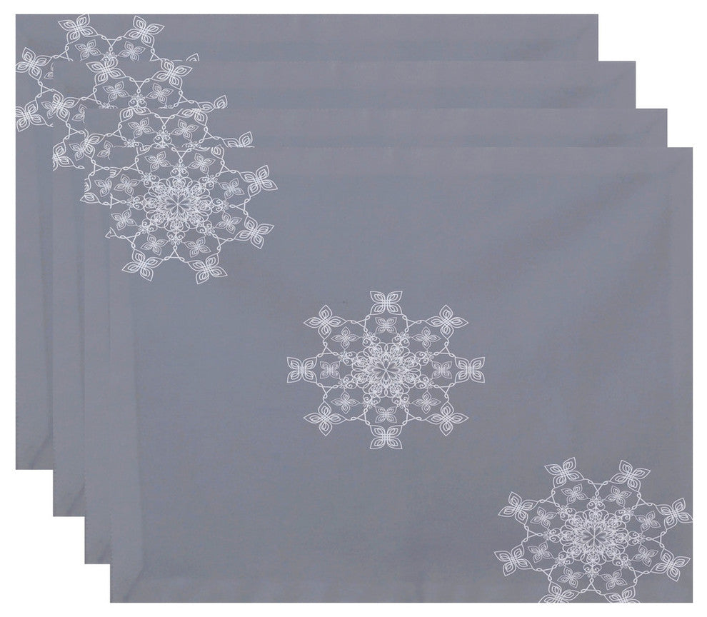 Decorative Holiday Placemat, Set of 4 Geometric, Gray
