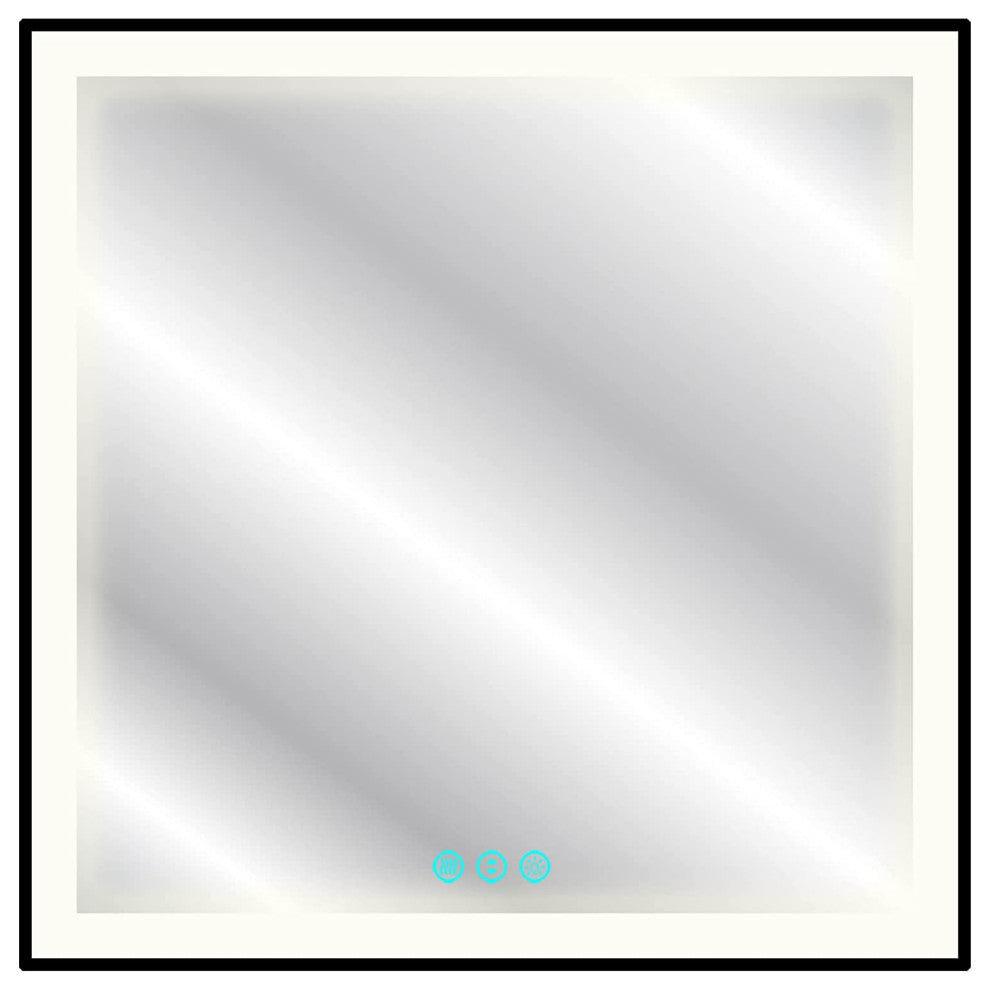 Black Frame Wall Mounted backlit LED Bathroom Vanity Mirror(36"W X 36"H )