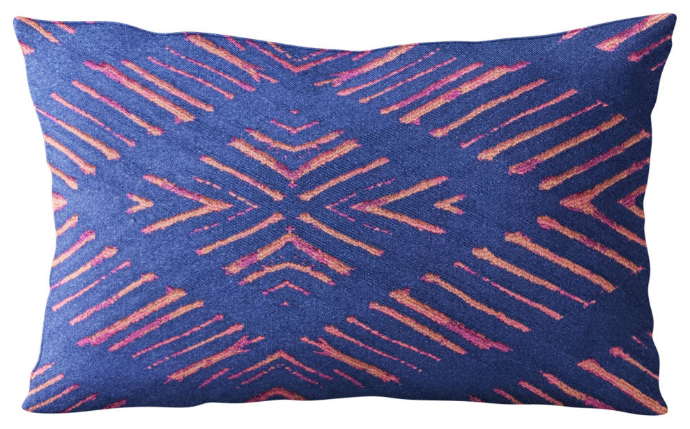 Plutus Blue Hypno Abstract Luxury Throw Pillow, 18"x18"