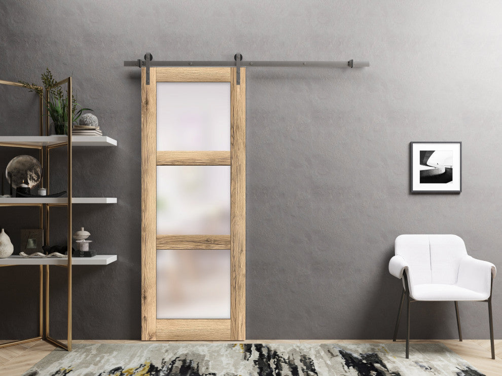 Slab Barn Door Panel 18 x 80 | Lucia 2552 Oak
