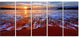 Colorful Sunset with Bright Waters, Seashore Canvas Art Print, 60"x28", 5 Panels