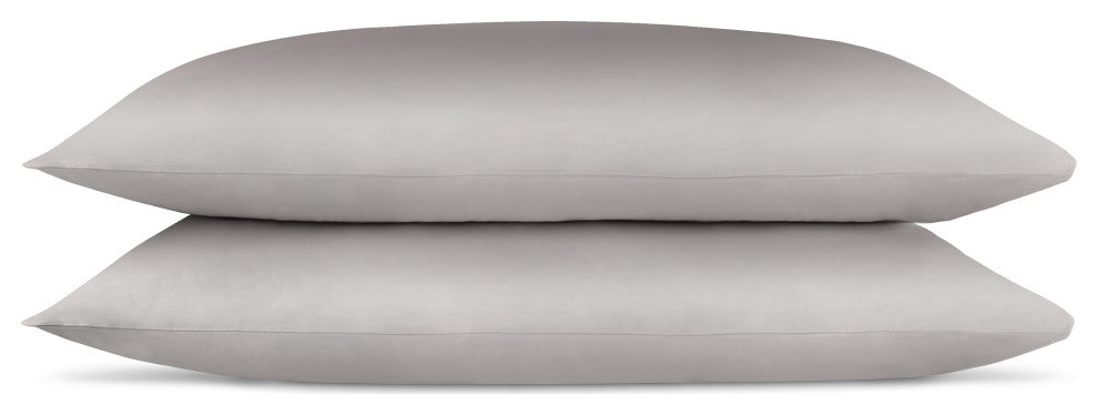 Delara 100% Eucalyptus Lyocell Tencel Pillowcase Set of 2, Dove, Queen, 21"x32"