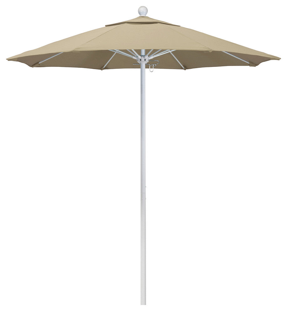 7.5' Fiberglass Umbrella White, Sunbrella, Beige