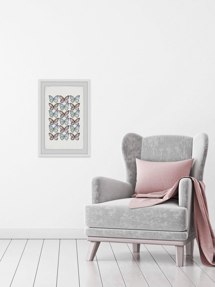 "Butterflies in Rows" Framed Painting Print, 30"x45"