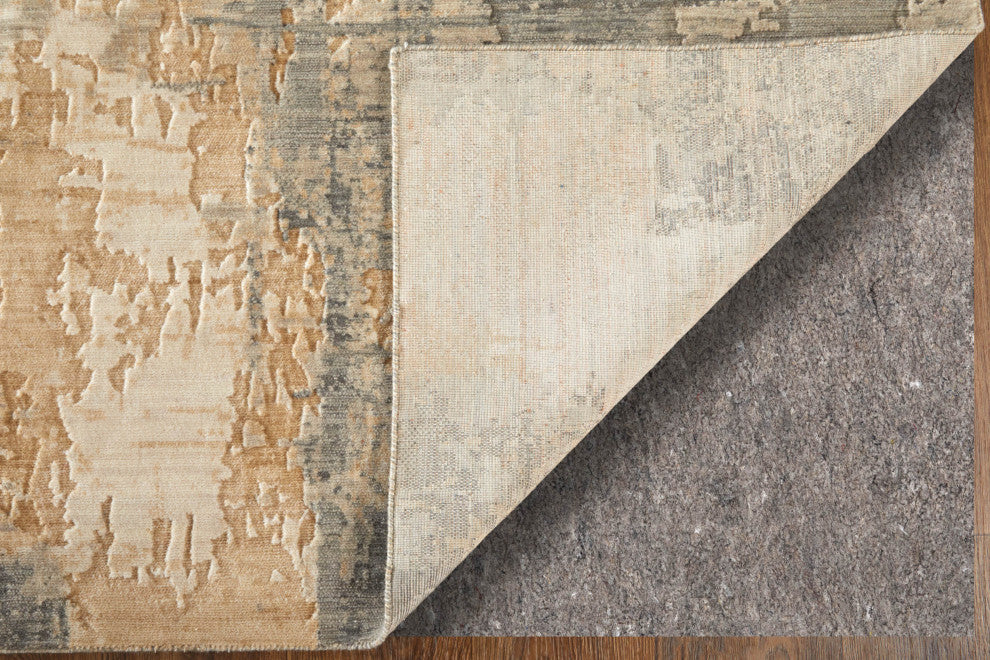 Jaxson 39PWF Modern/Industrial/BohemianArea Rug, Gray/Tan, 10'x14'