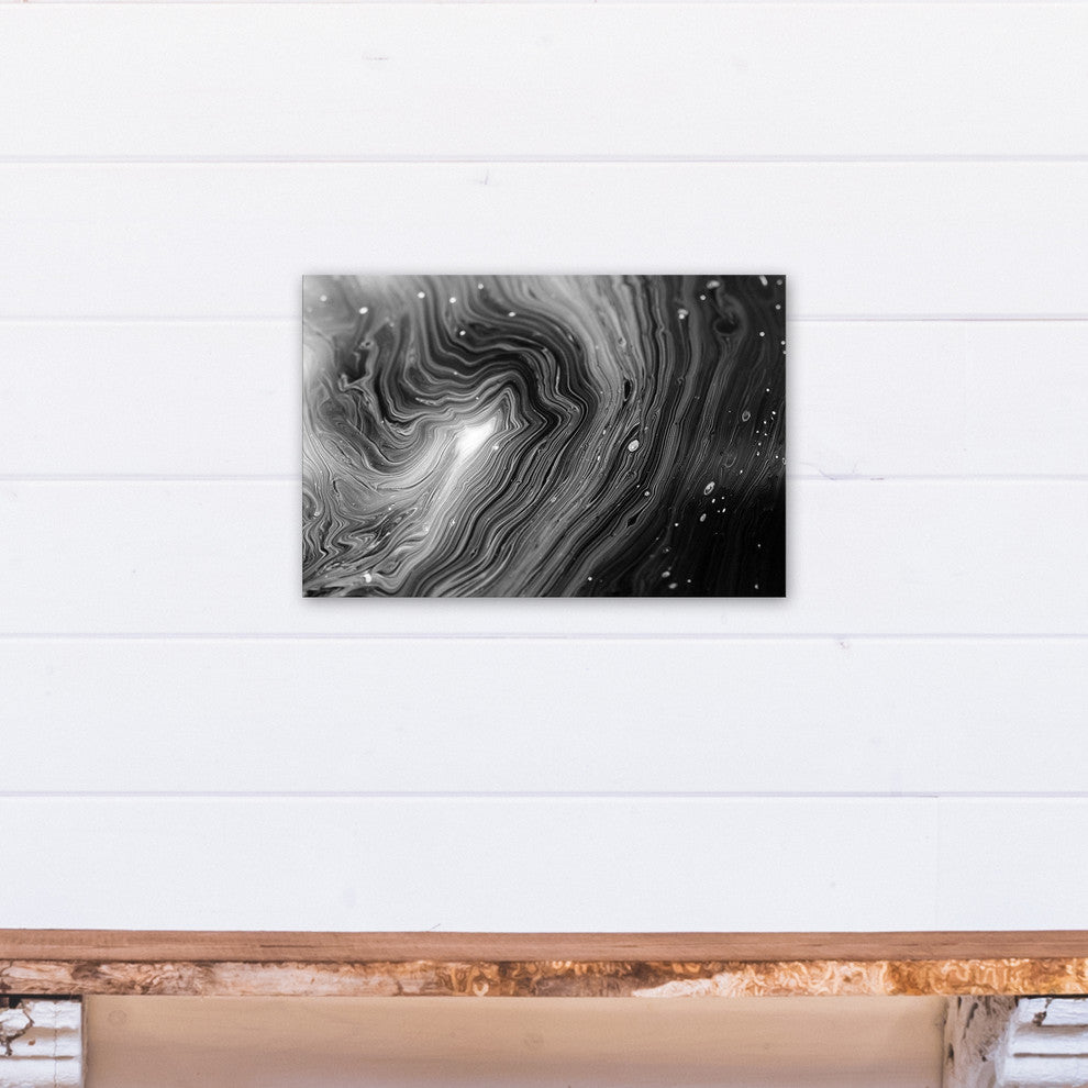 Black and White Galaxy Geode Print on Canvas