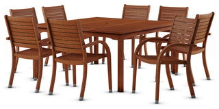 Amazonia Arizona 9-Piece Square Patio Dining Set | Eucalyptus Wood