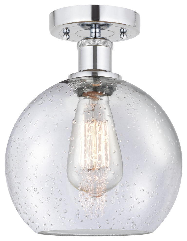 Innovations 616-1F-PC-G124-8 1 Light Semi-Flush Mount, Polished Chrome