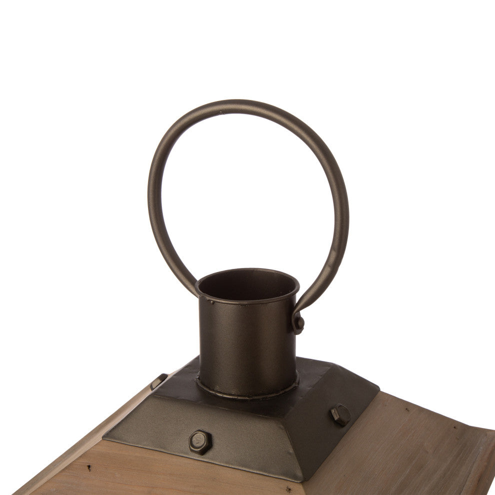 Set of 2 Farmhouse Wooden Lantern, Natural