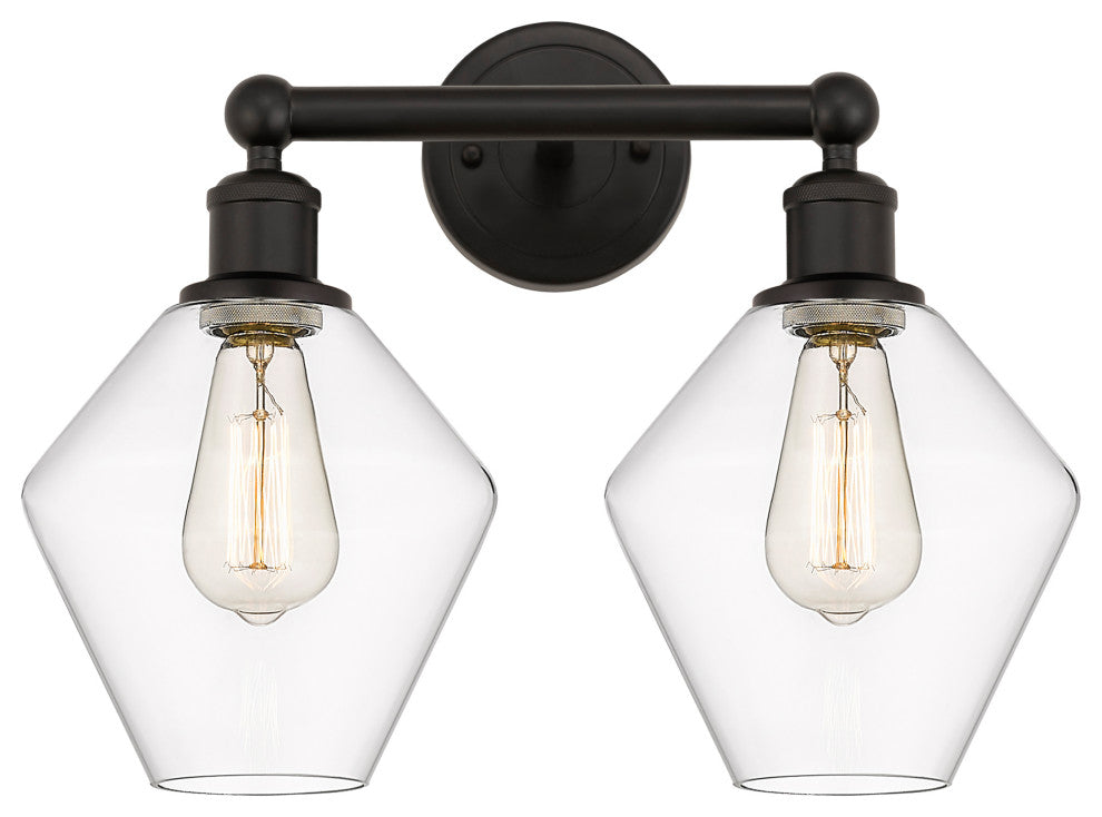 Cindyrella 2-Light 17" Bath Vanity Light, Oil Rubbed Bronze, Clear Shade