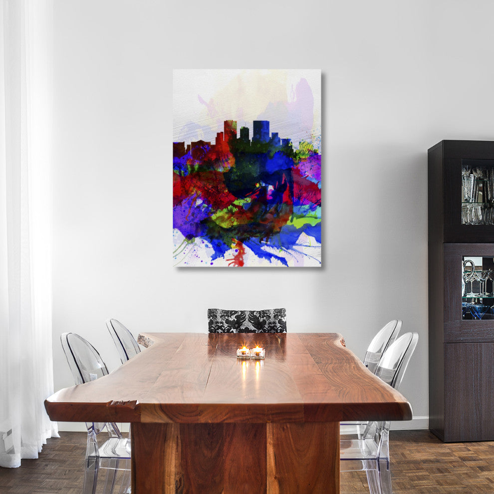 "El Paseo Watercolor Skyline" Fine Art Print