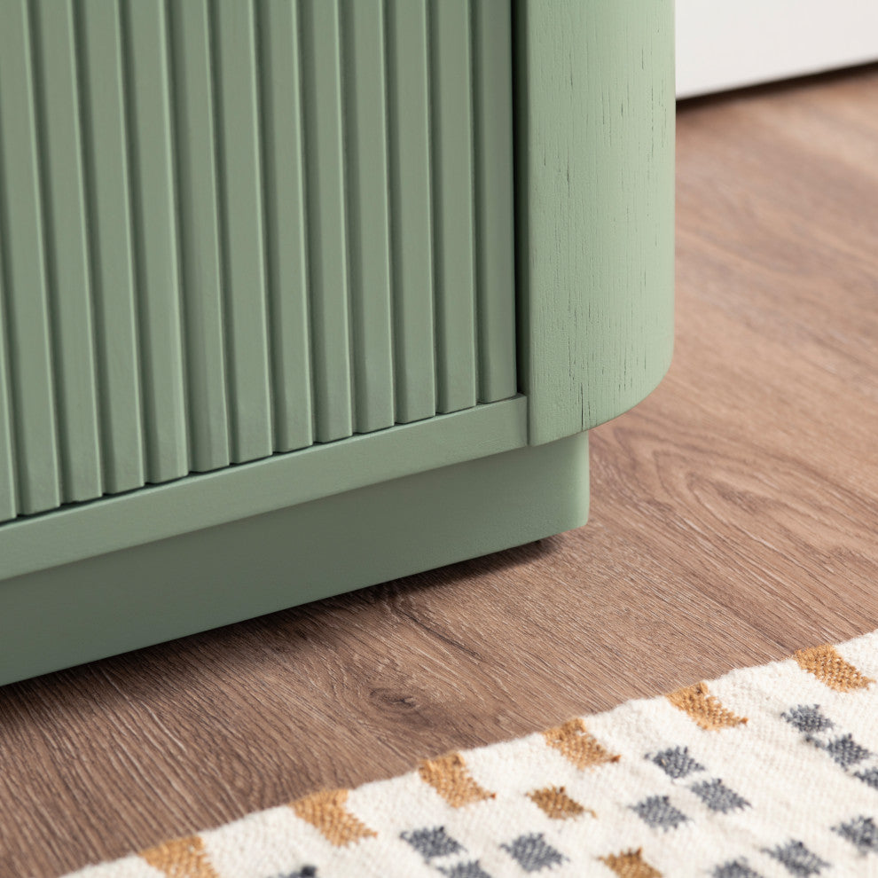 Partial close-up of cabinet corner; not the full product visible; background not white.