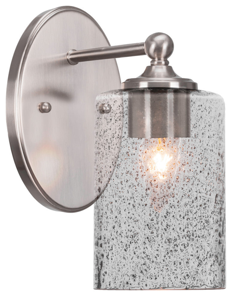 Capri 1-Light Wall Sconce, Brushed Nickel/Smoke Bubble