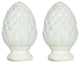 Urbanest Pineapple Lamp Finial, 2", Distressed White, Set of 2