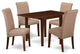 Dining Set 5 Pc, 4 Chairs, Dining Table, Mahogany Finish Solid Wood, Brown Color