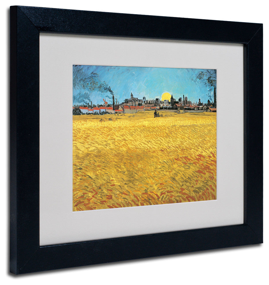 'Summer Evening, 1888' Matted Framed Canvas Art by Vincent van Gogh