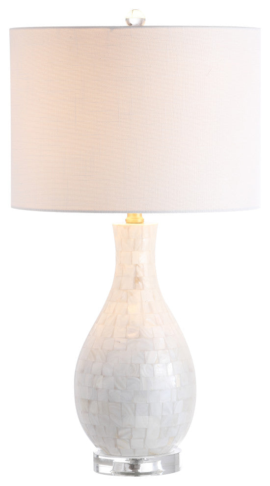 Josephine 26.5" Seashell LED Table Lamp, White