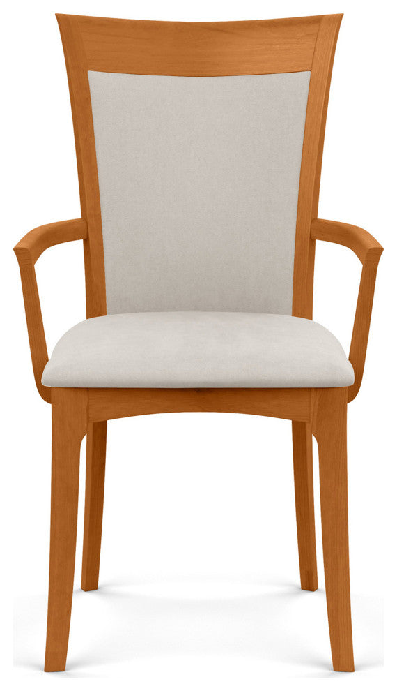 Copeland Morgan Upholstered Armchair, Natural Cherry, Oyster Microsuede