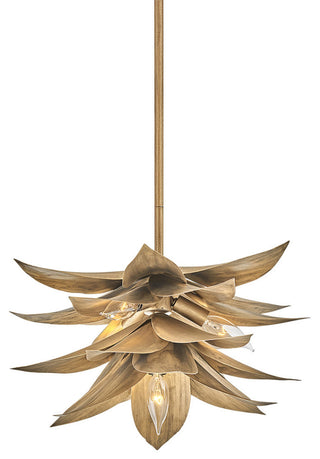 Fredrick Ramond FR30811 Agave 4 Light 16"W Convertible Pendant - Burnished Gold