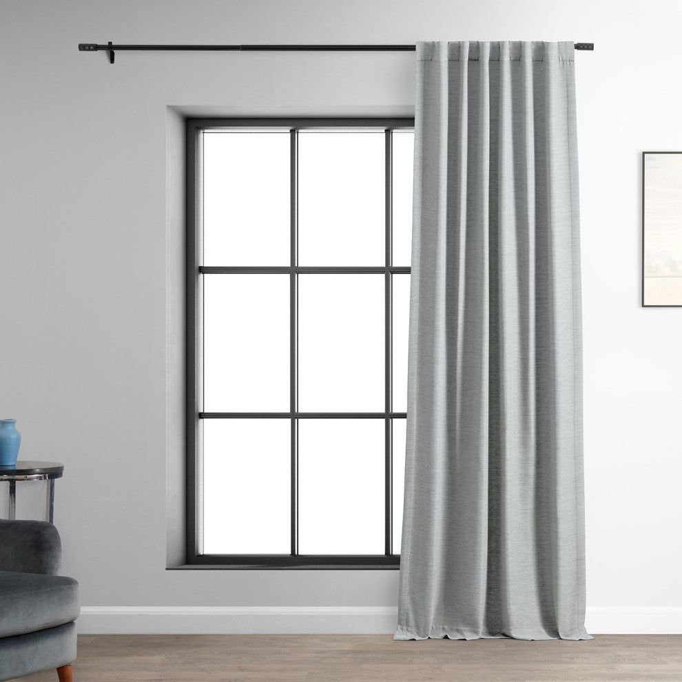 Bellino Blackout Room Darkening Curtain Single Panel, Vista Gray, 50"x120"
