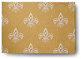 Fleur de Lis  Design Chenille Area Rug, Yellow, 5'x7'