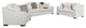 Coaster Ashlyn 3-piece Fabric Upholstered Sloped Arms Living Room Set in White