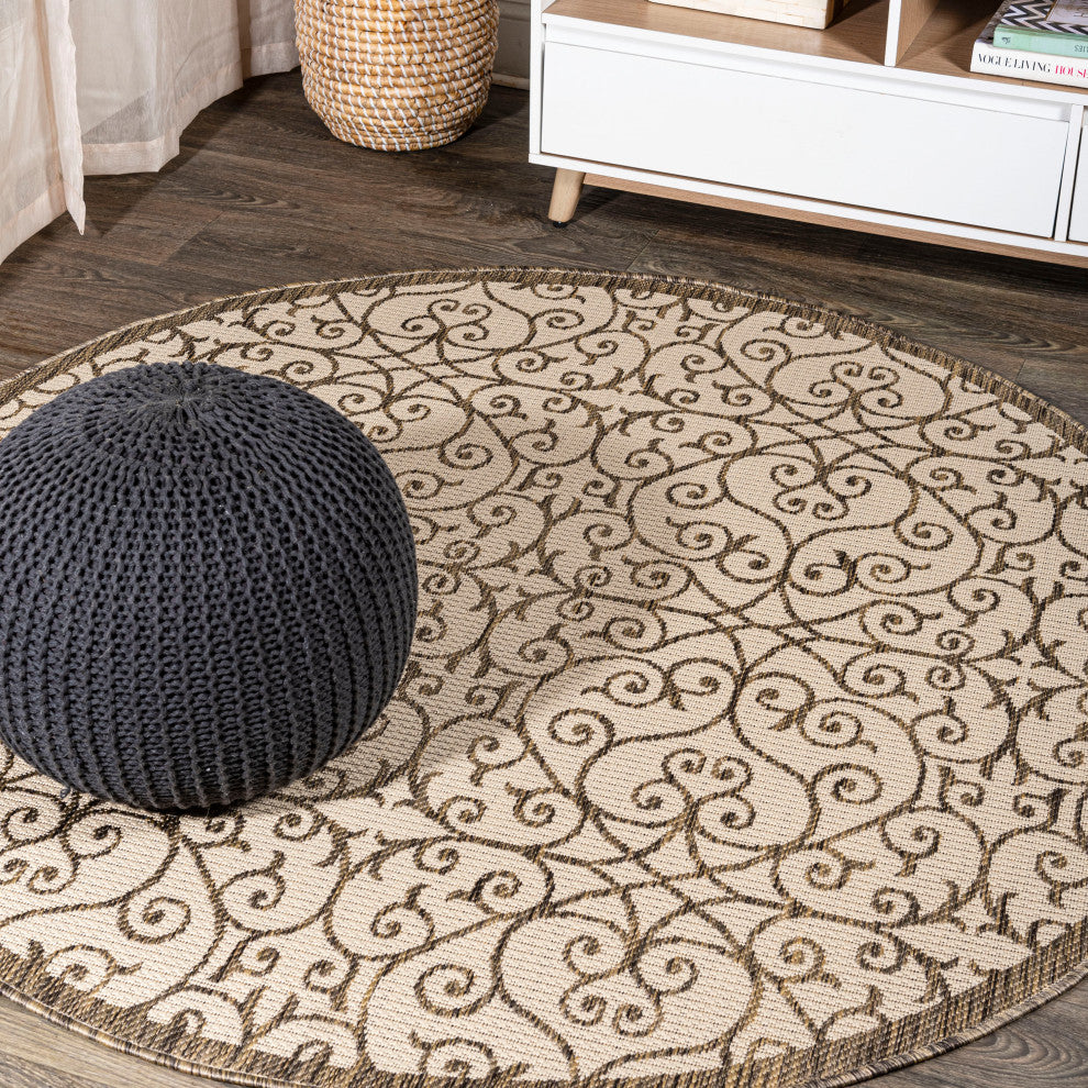 Madrid Vintage Filigree Textured Weave Indoor/Outdoor Area Rug