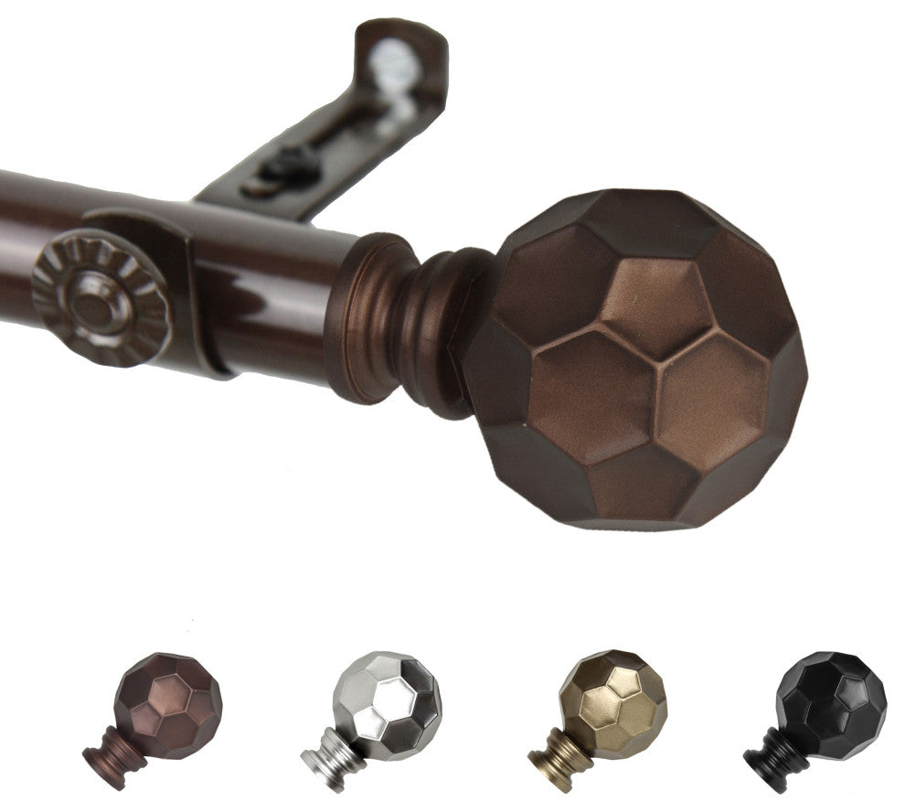 Remi 13/16" Diameter Curtain Rod, Cocoa, 18-28"