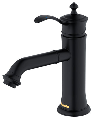 Karran 1-Handle 1-Hole Bathroom Faucet With Pop-up Drain, Matte Black
