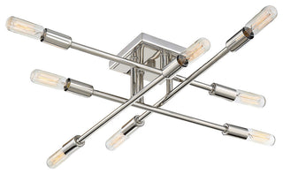 8-Light Semi-Flush Mount, Polished Nickel