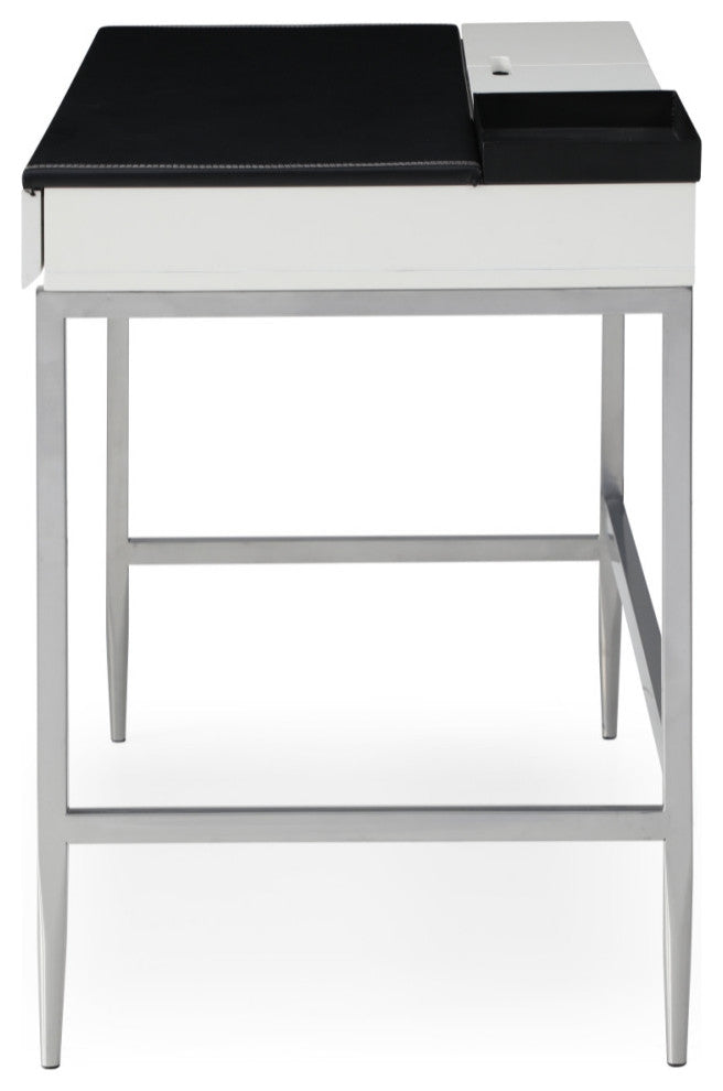 Loft Lyfe Kinzlee Desk, 2 Storage Drawers, Black/Gray