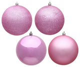 Vickerman 4.75" Pink 4-Finish Ball Ornament Assortment, 4 per Box