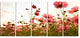 Beautiful Cosmos Flowers Garden, Floral Canvas Art Print, 60"x28", 5 Panels