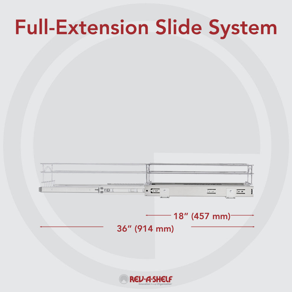 Single Tier Bottom Mount Pull Out Steel Wire Organizer, 11.75"